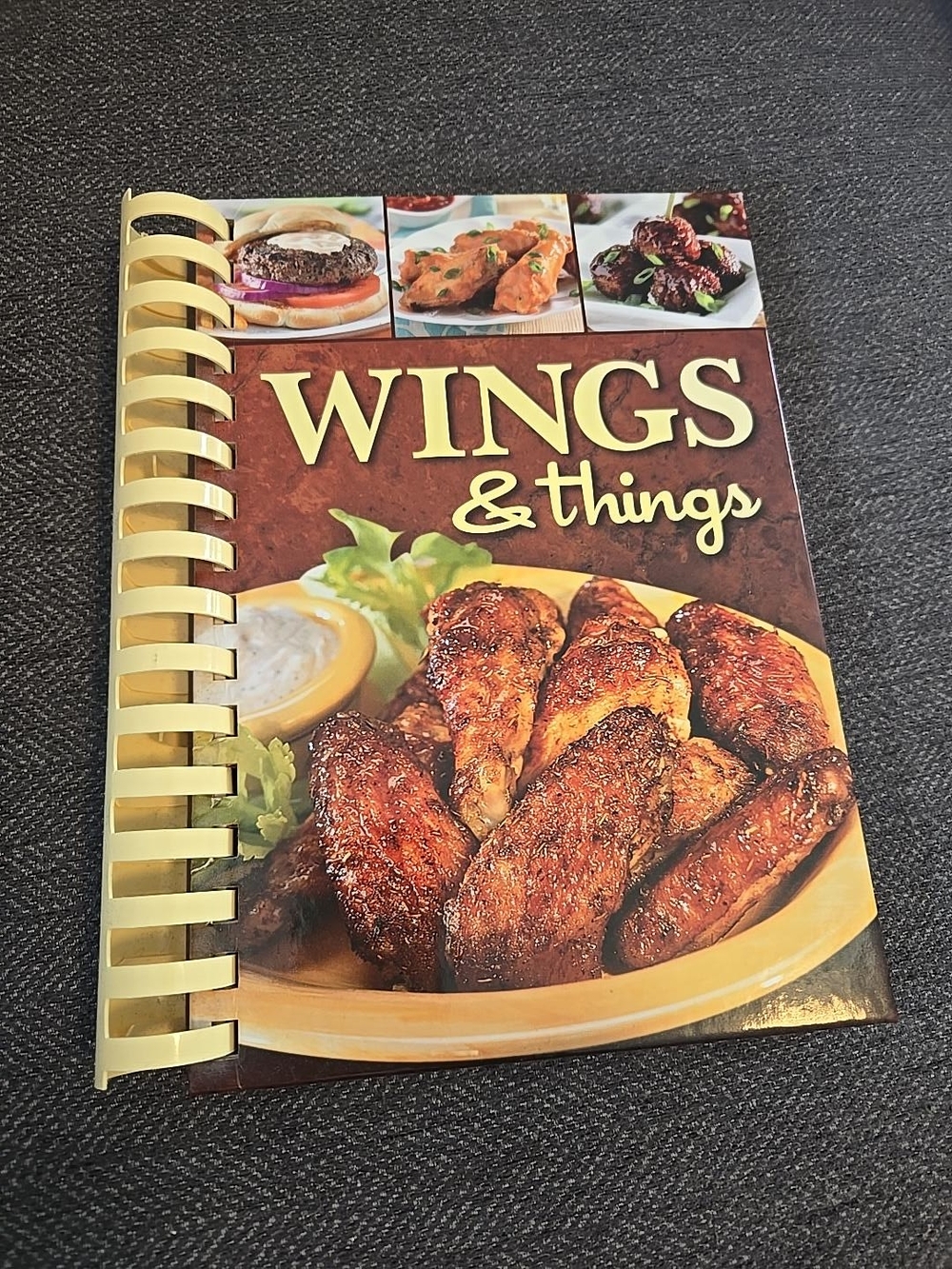 Wings & Things Cookbook Spiral Bound Chicken Wings Burgers Dips Recipes
